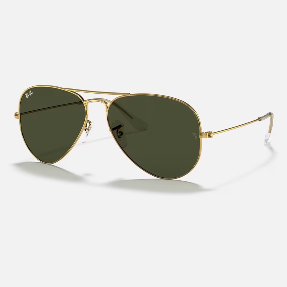 Ray-Ban RB 3025 Aviator Large Gold Metal with Green Lenses